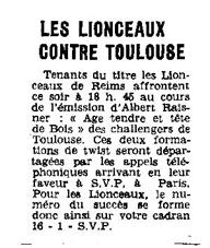 Les Lionceaux contre Toulouse